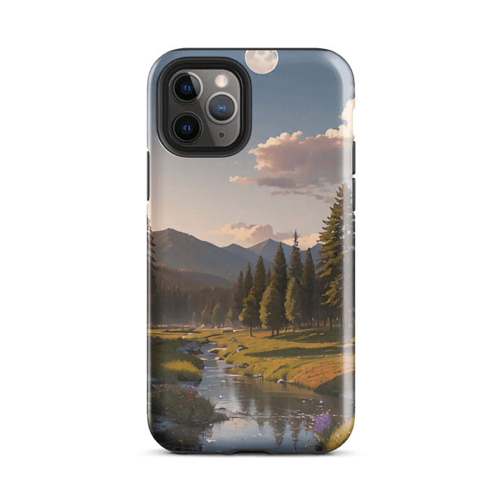 River Valley iPhone Tough Case - Peaceful Mountain Scene Design product image (25)