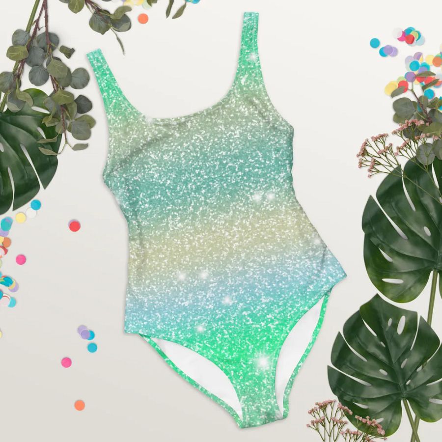 Glitter Unicorn Texture Design One Piece Swimsuit (2) product image (10)