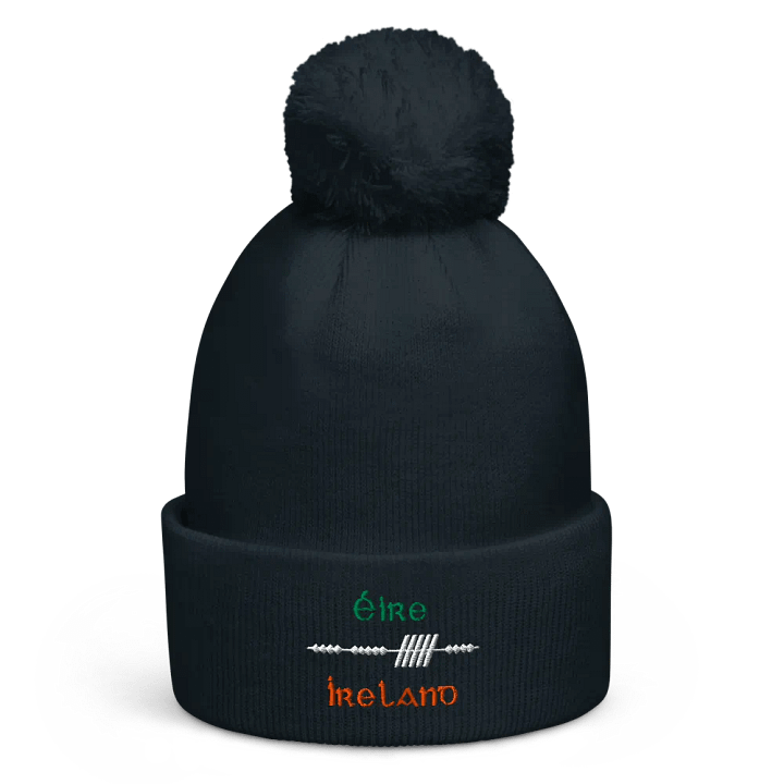 Ireland/Éire Scholastic Style Ogham embroidered Pom-Pom Beanie product image (1)
