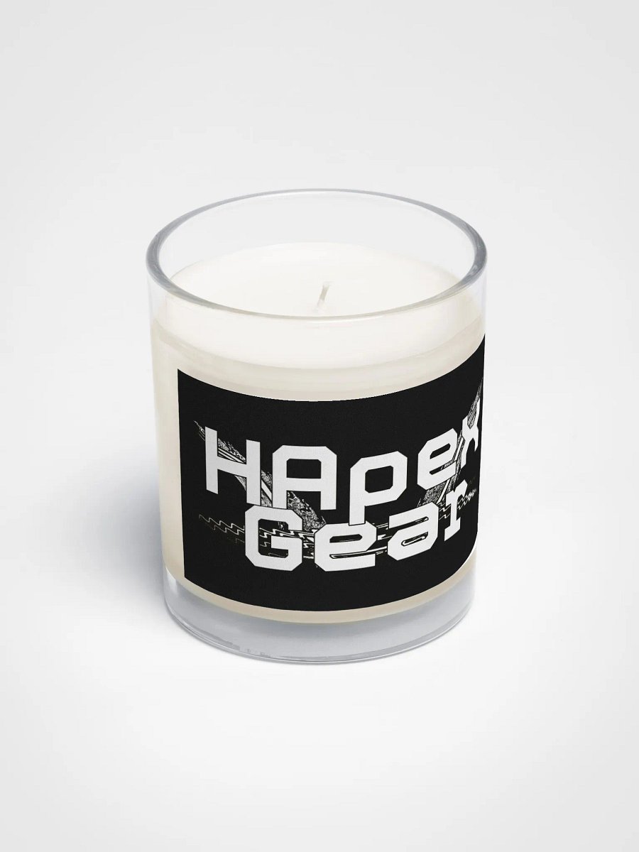 Soy Wax Candle In A Clear Glass Jar - White HApex Gear White Logo product image (2)