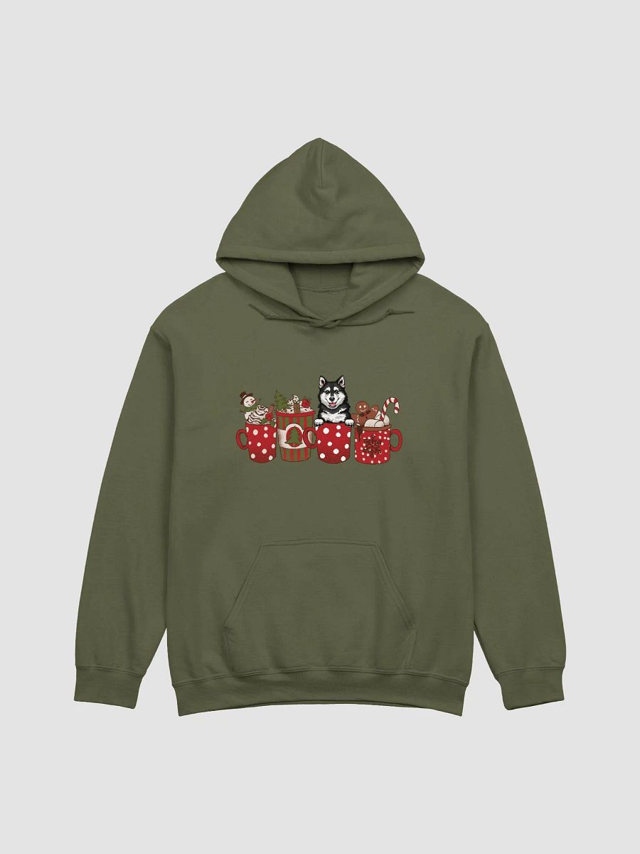 Cute Pomsky in a Christmas Cup Hooded Sweatshirt | Funny Christmas Pup in a Cup product image (14)