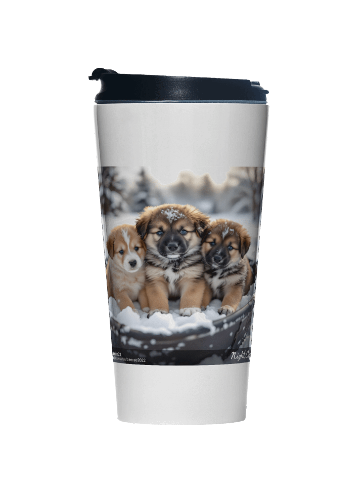 Winter Puppies Stainless Steel Travel Mug product image (1)