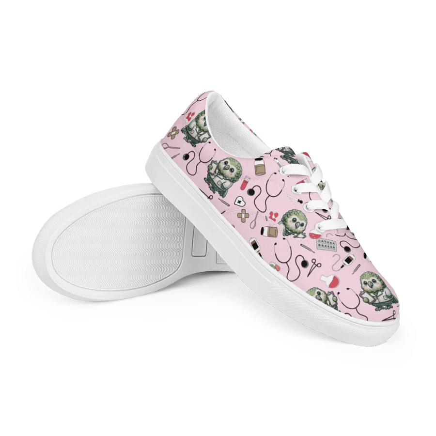 Cute Medical Kakapo Lace-up Canvas Shoes (Pink) product image (7)