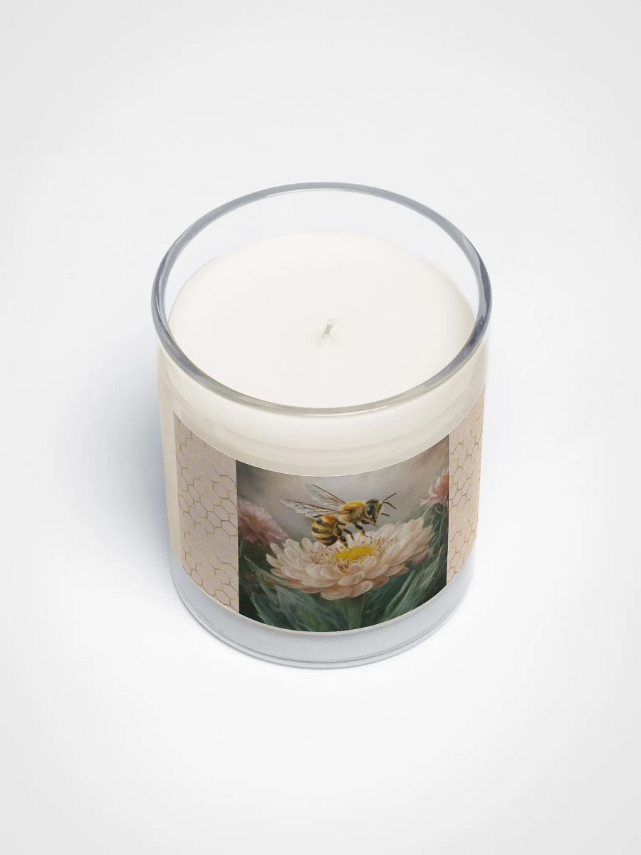 Honeybee on Cream Colored Flower Soy Wax Candle product image (3)