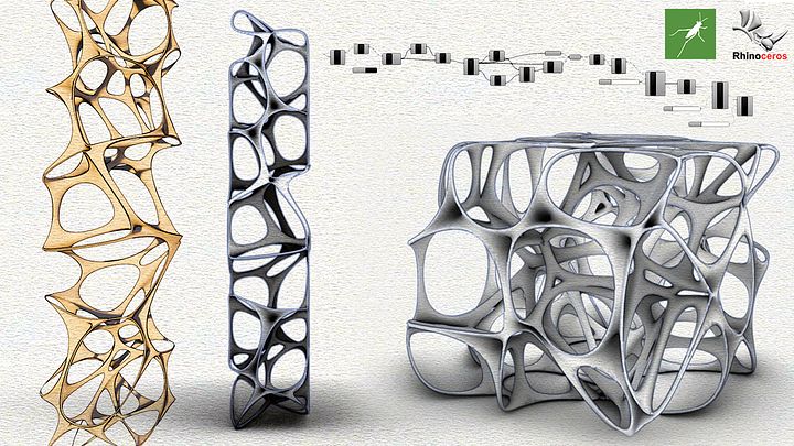 Voronoi & Weaverbird 3d Parametric Design Grasshopper Rhino Files Download product image (1)