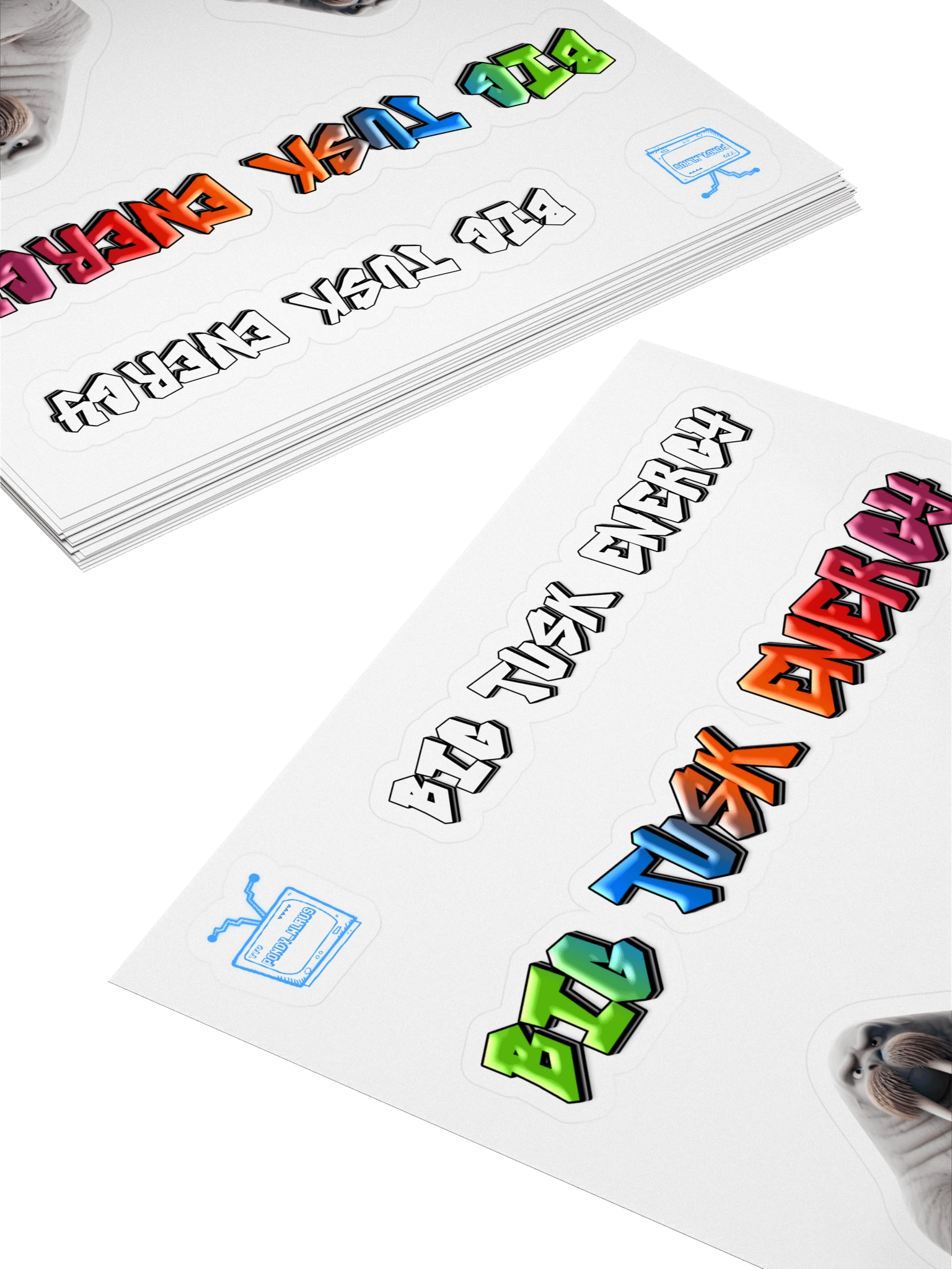 Big Tusk Energy Kiss Cut Stickers product image (4)