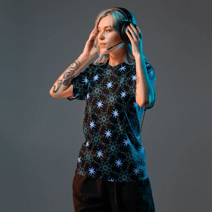 Abstract Repeating Design Unisex All Over Print V Neck Sports Jersey product image (1)