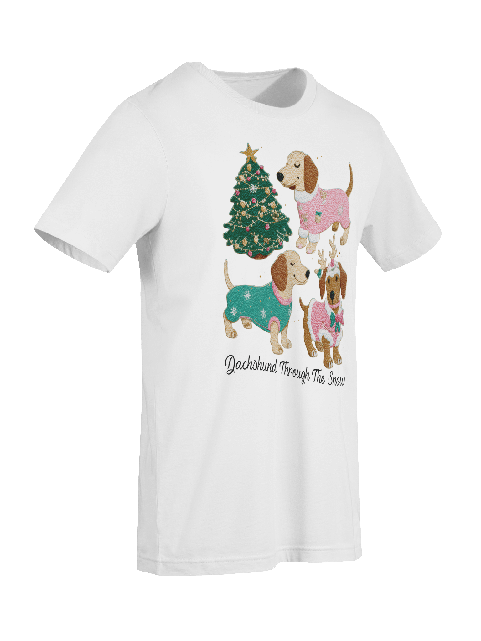 Dachshund Through The Snow Dogs T-Shirt – Festive Holiday Pup Tee product image (2)