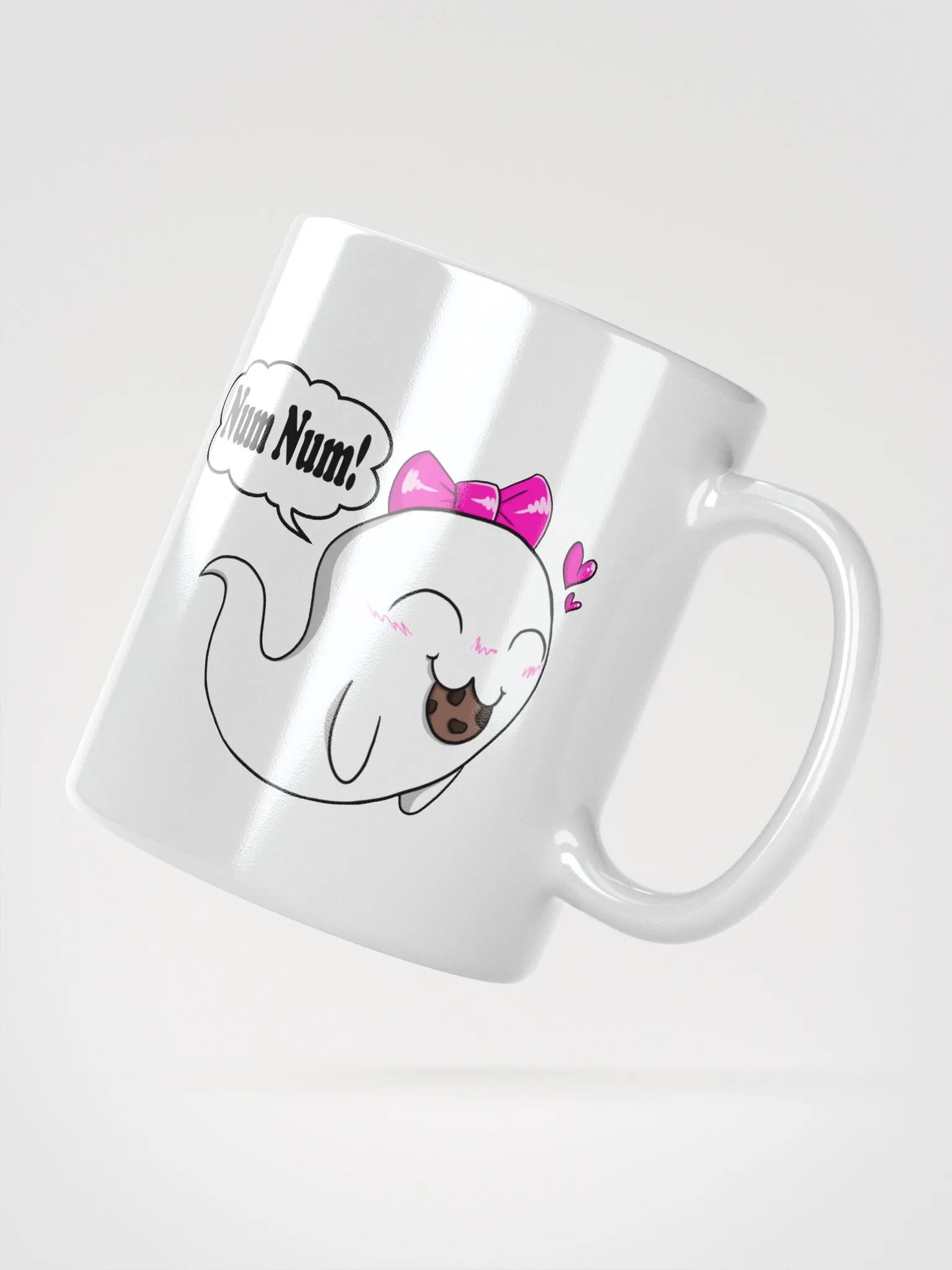 Ghost with Cookie White Glossy Mug product image (3)