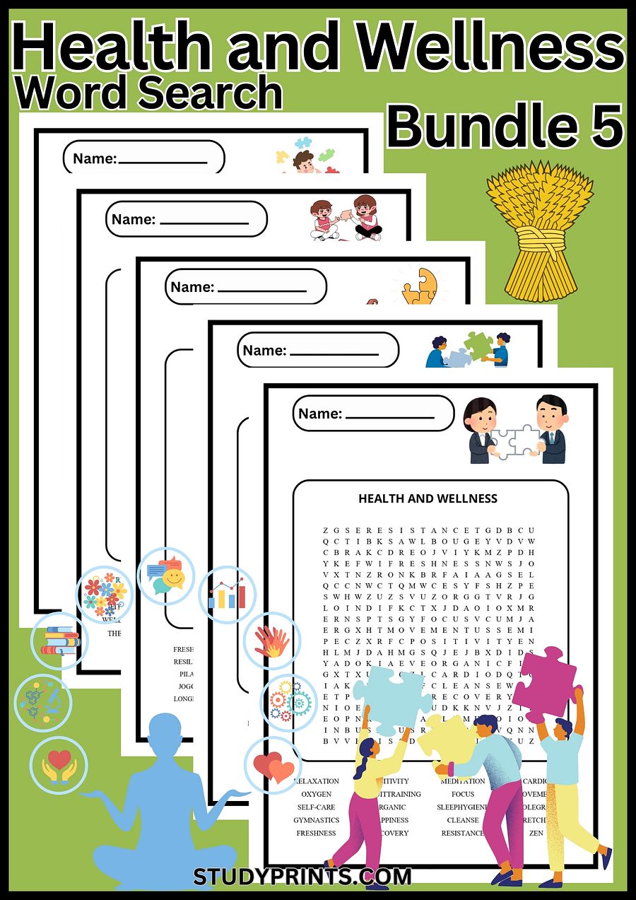 health and wellness word search Bundle PDF product image (1)