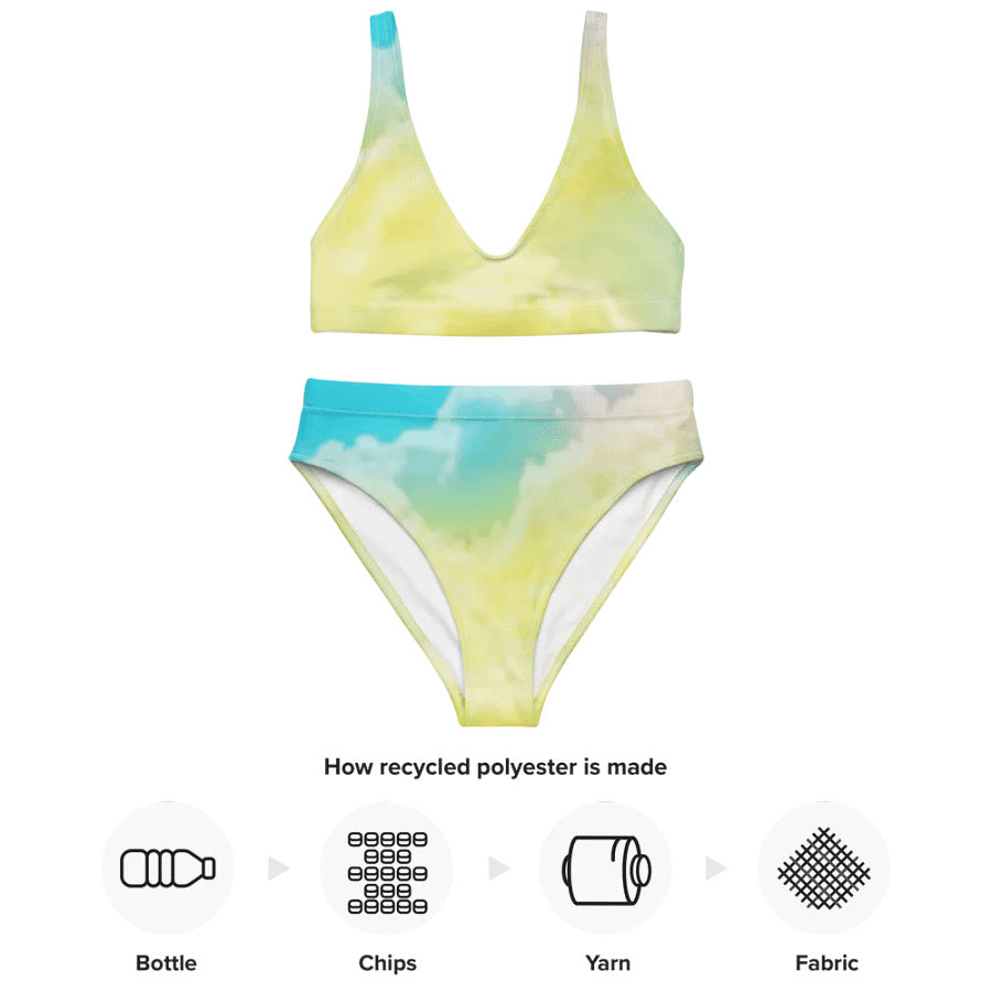 Blur cloud rainbow Design High Waisted Bikini - V8 product image (3)