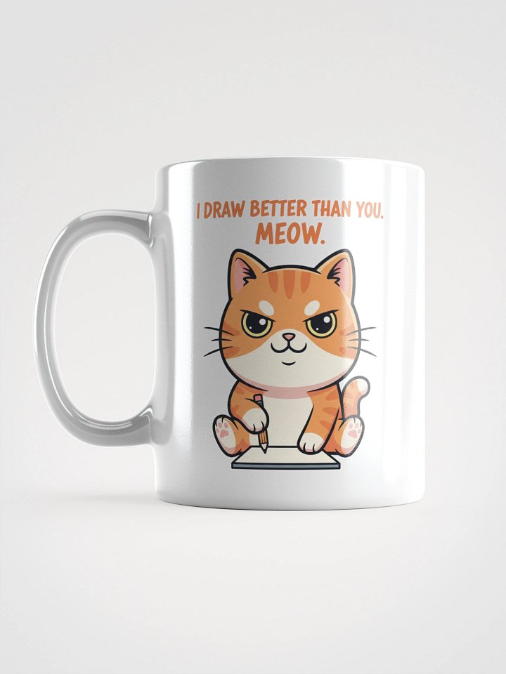 Rebel Sketch Cat White Glossy Mug product image (1)