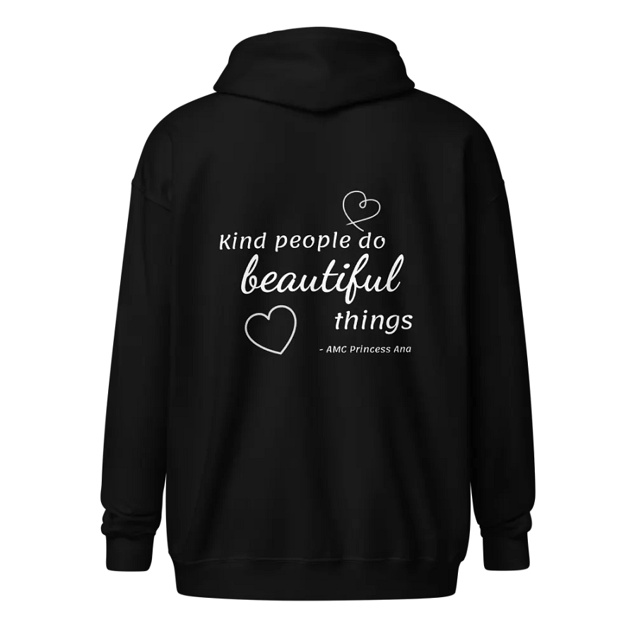 Kind people... ZIP Hoodie - White text product image (1)