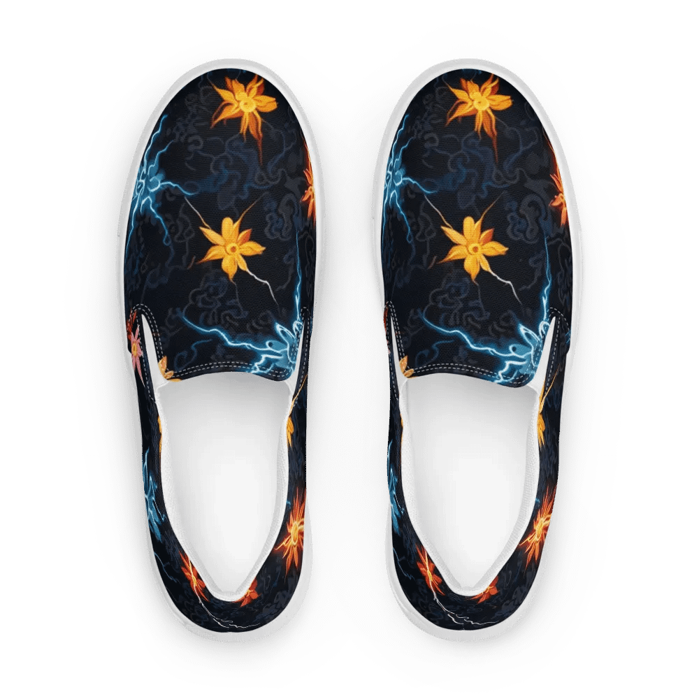 Neon Lightning and Floral Fusion Slip-Ons product image (2)