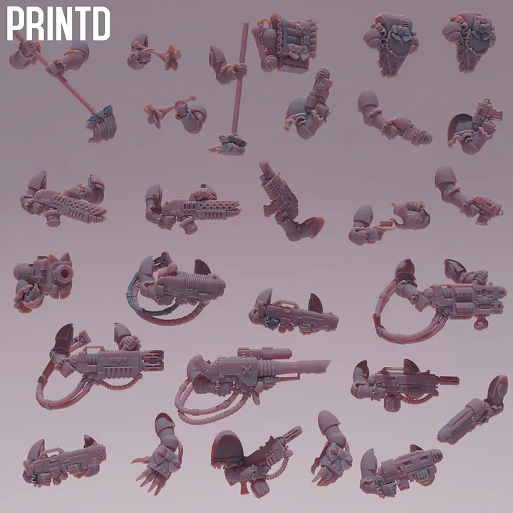 Maid Soldiers Heavy Weapons Upgrades - Grimdark Future Maid Space Warriors Multipart Resin Model Building Kit Meme Funny Models product image (1)