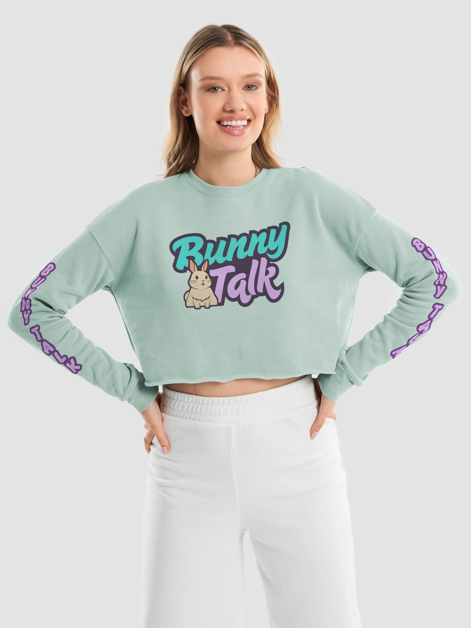 BUNNY TALK Crop Sweatshirt – Because Cozy Can Clap Back product image (26)