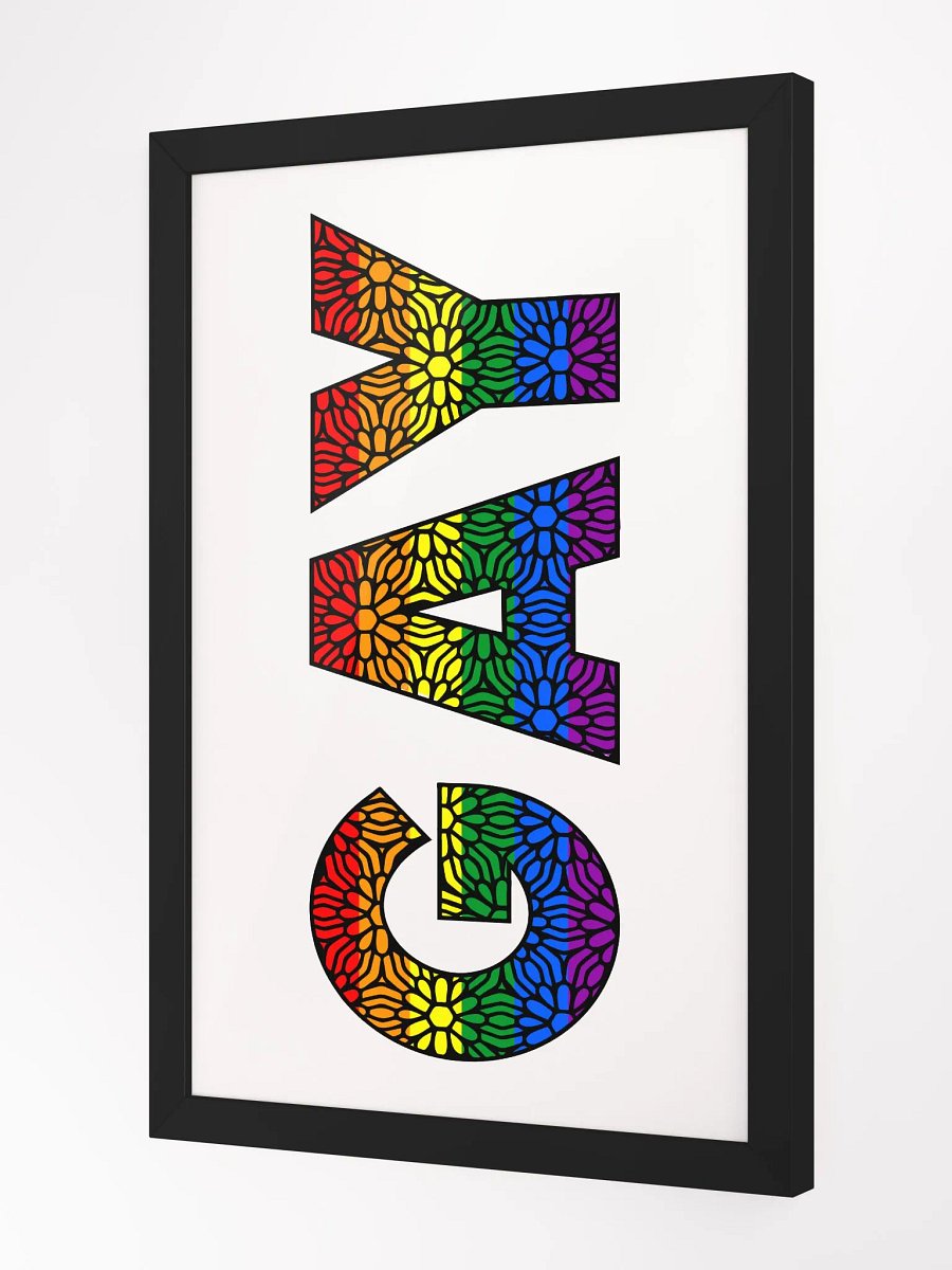 GAY Pride Colors and Flowers Wall Art product image (2)