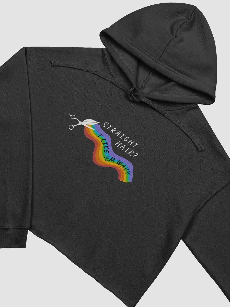 Straight Hair? I like 'em wavy! Pride Crop Hoodie product image (3)
