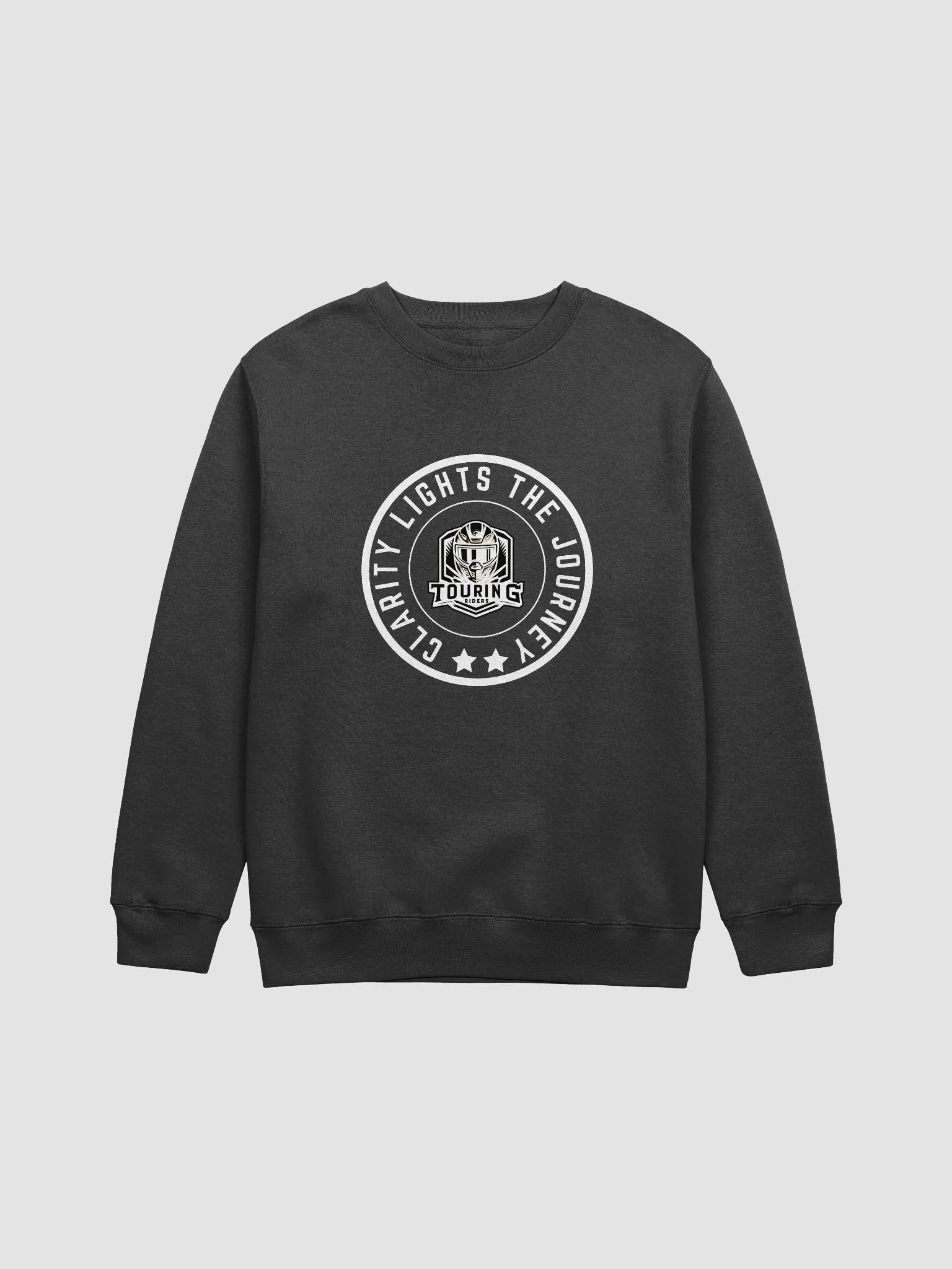 Touring Riders Motorcycle Helmet Logo Sweatshirt | clarity lights the journey product image (1)