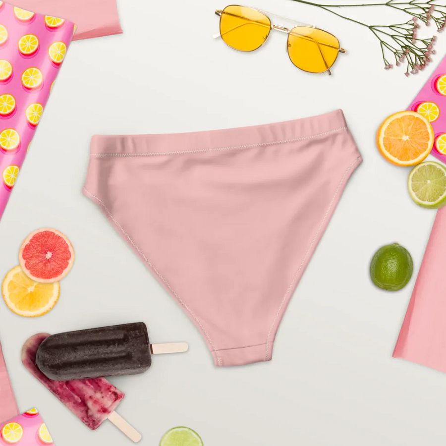 Blush Pink Eco-Green High Waisted Bikini Bottom product image (7)