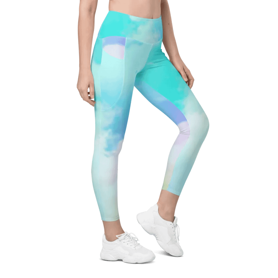 Blur cloud rainbow Design Leggings with Pocket - V2 product image (12)