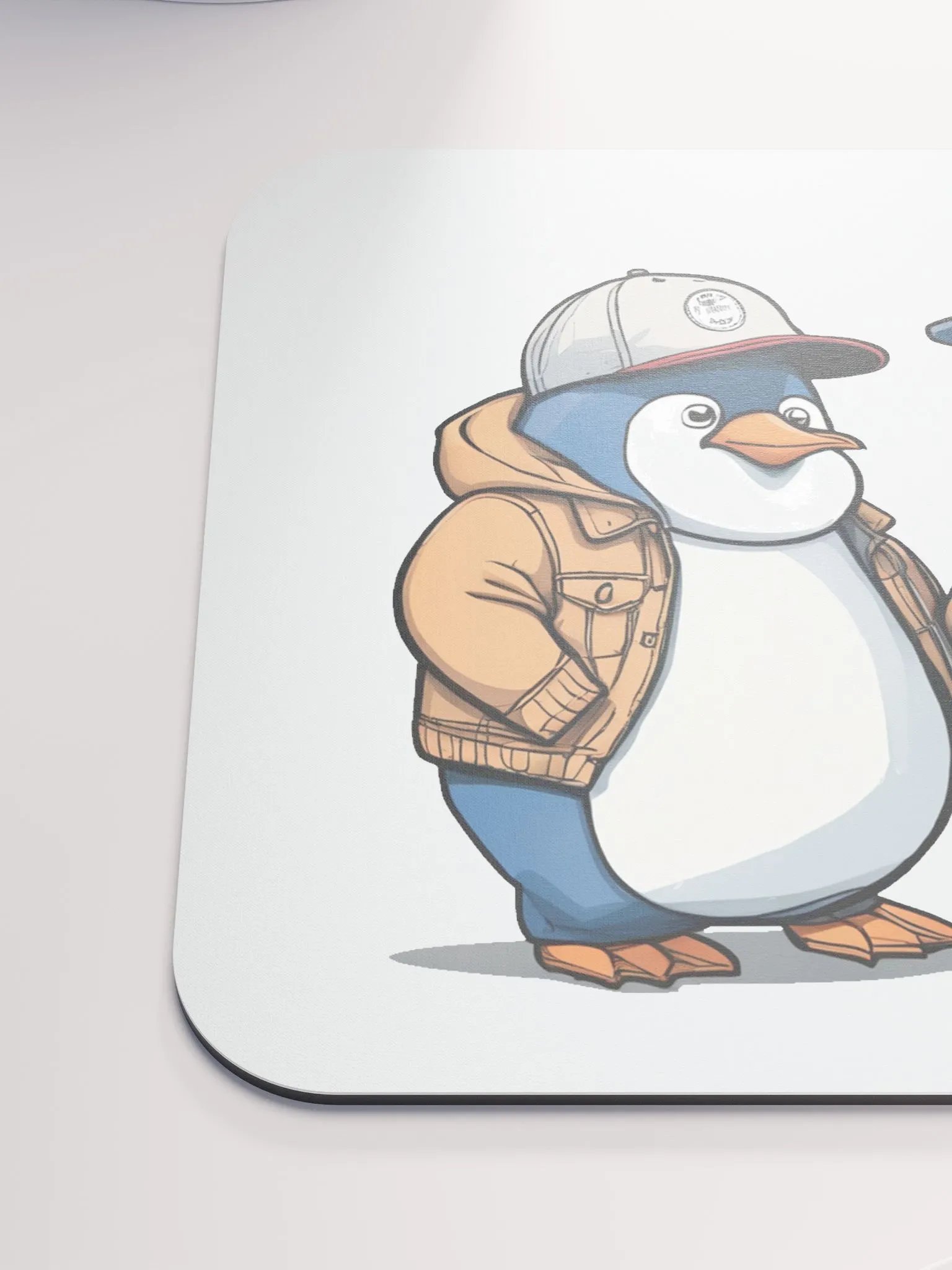 2 penguins wearing a coat and hats Mouse Mat product image (6)