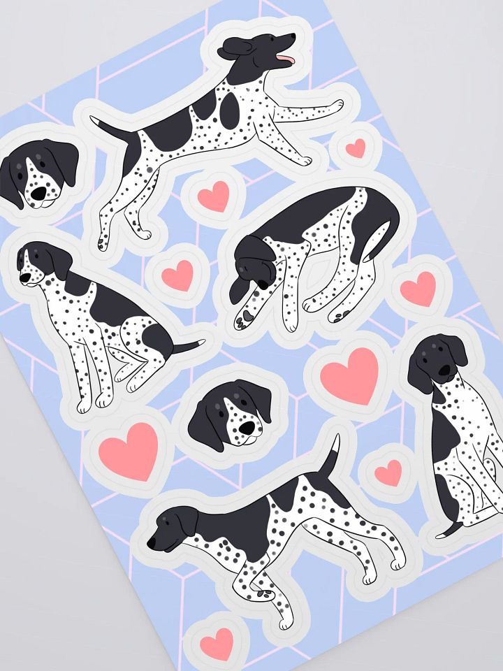 Cute German Shorthaired Pointer Kiss Cut Sticker Sheet product image (2)