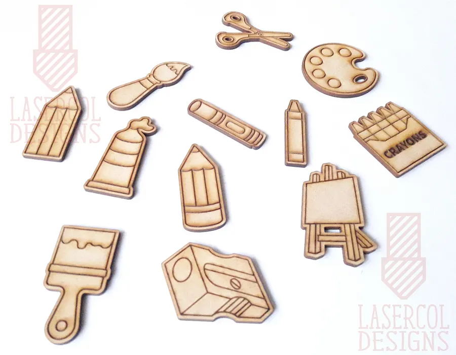 Art Supplies Cut Outs and Stud Earrings - Laser Cut Files product image (10)
