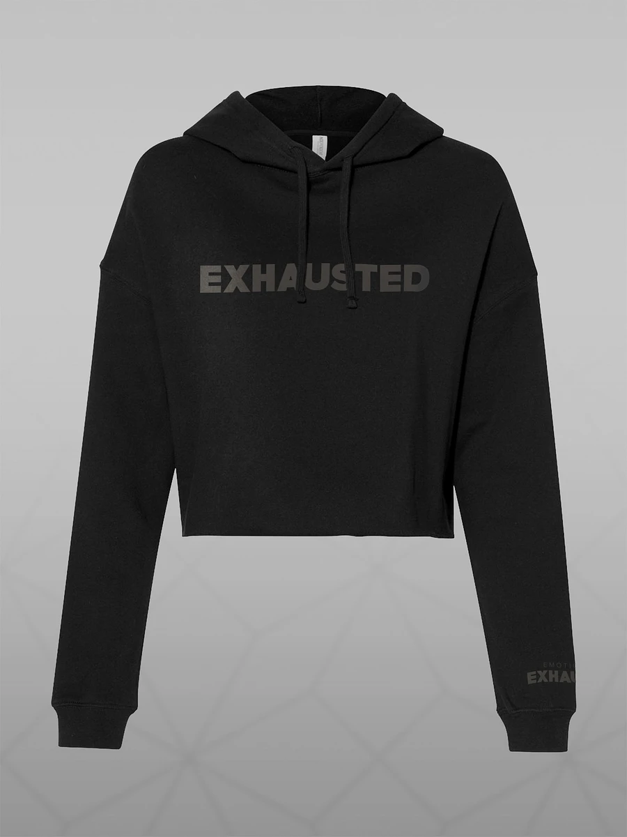 EXHAUSTED CROPPED HOODIE - BLACK product image (1)