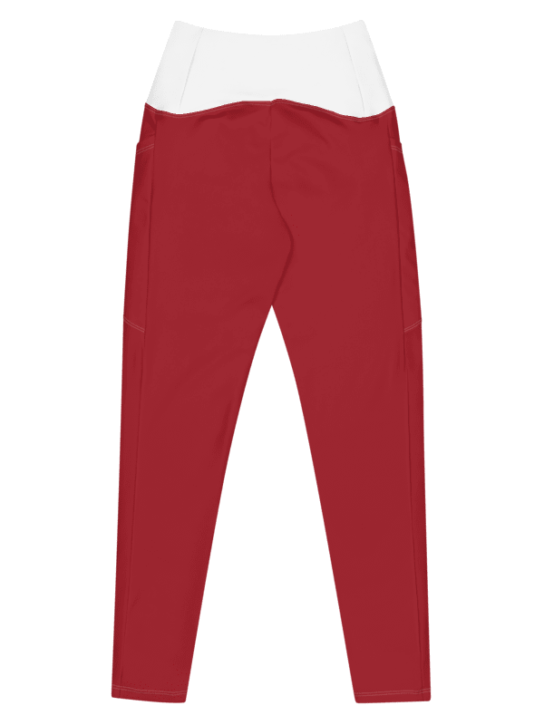 Women's Gingham Cherry High Waisted Leggings, Red product image (10)
