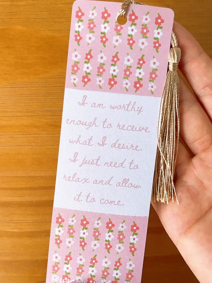 Relax and allow | Glitter Affirmation Bookmark product image (2)