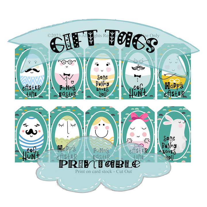 Funny Easter Egg Gift Tags for Kids! Printable! product image (2)