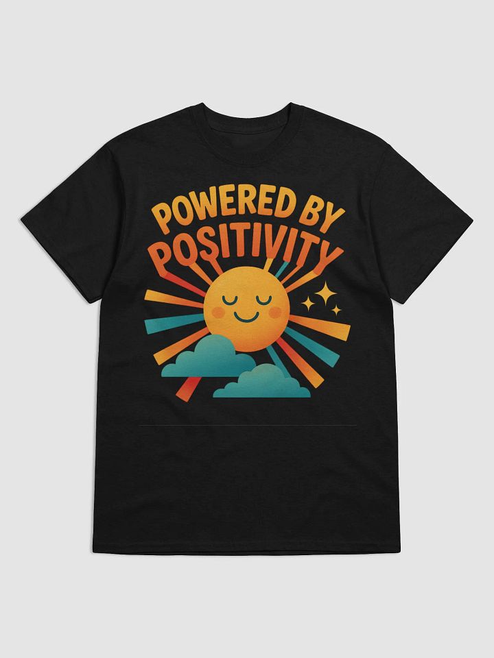 Powered by Positivity – Retro Smiling Sun Graphic T-Shirt product image (1)