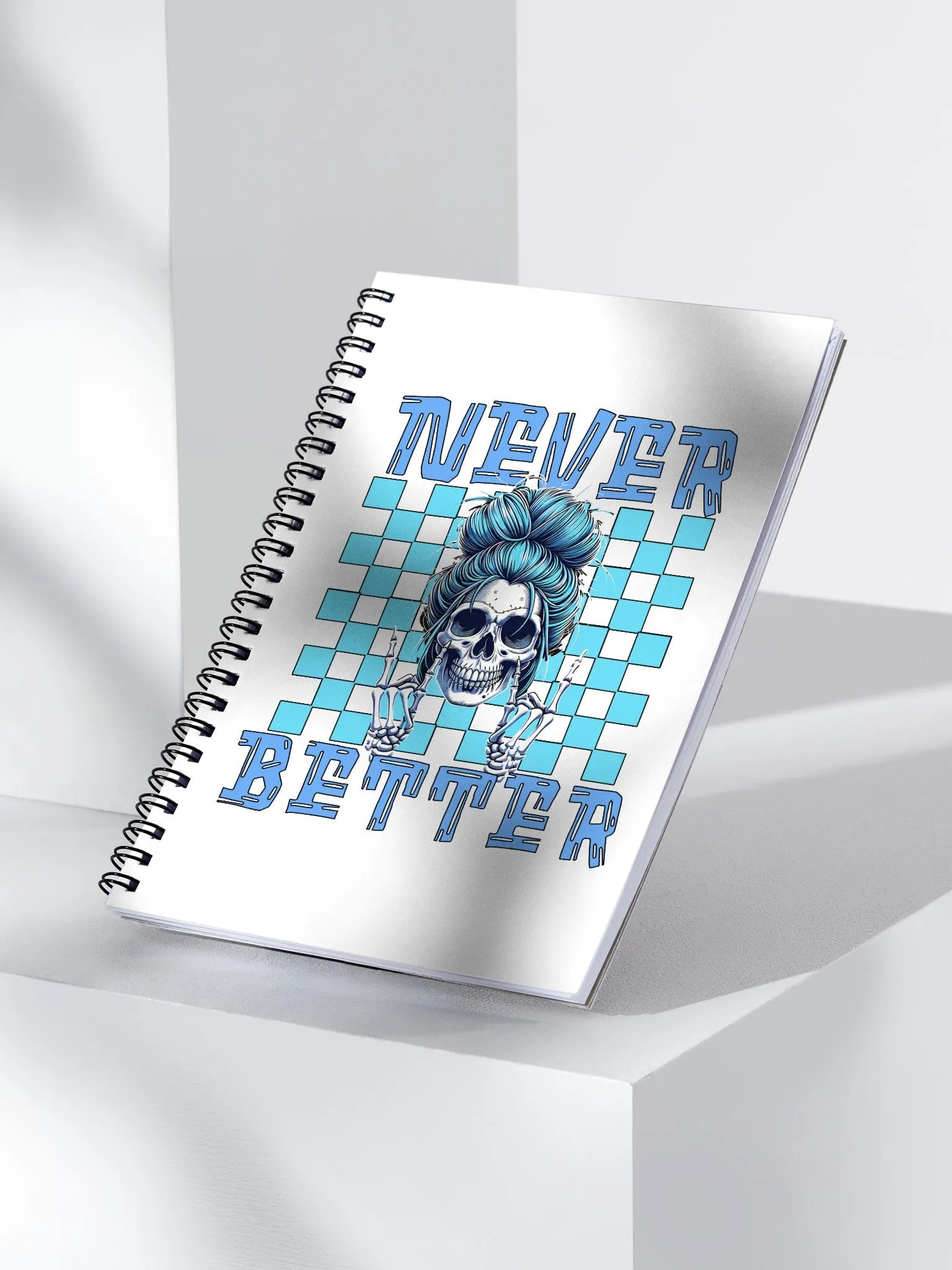 Never Better Skull Woman Rebellious Spiral Notebook product image (3)
