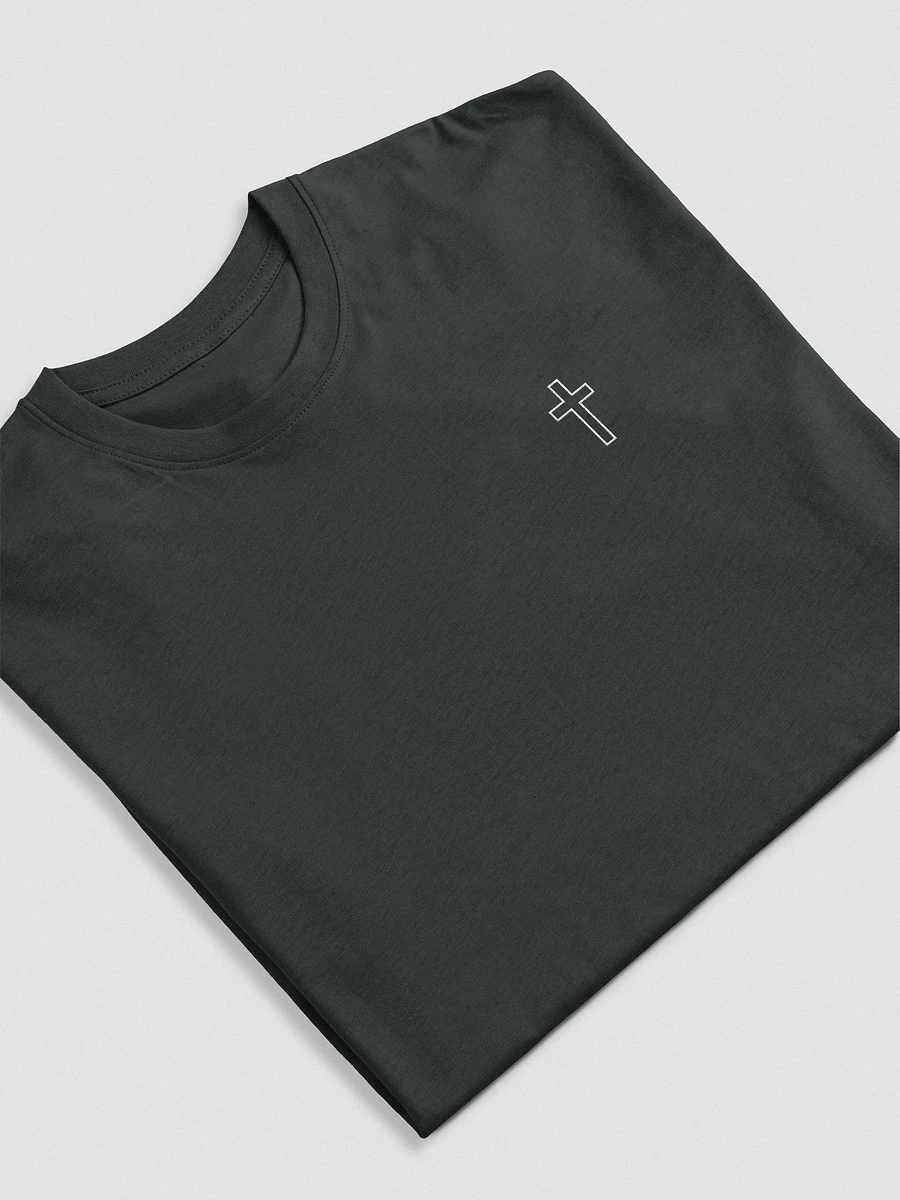 Simple Cross Embroidered Black Heavyweight T-shirt product image (4)