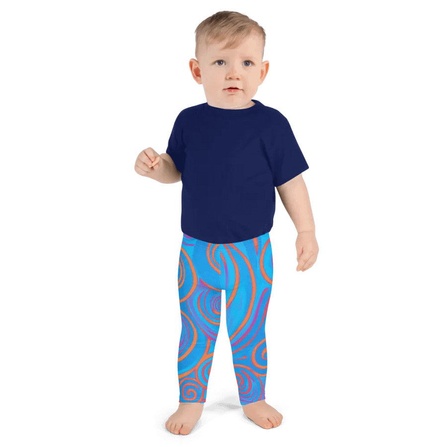 Funky Blue Dreams Liquid Tie-Dye Kid's and Toddler's Leggings product image (6)