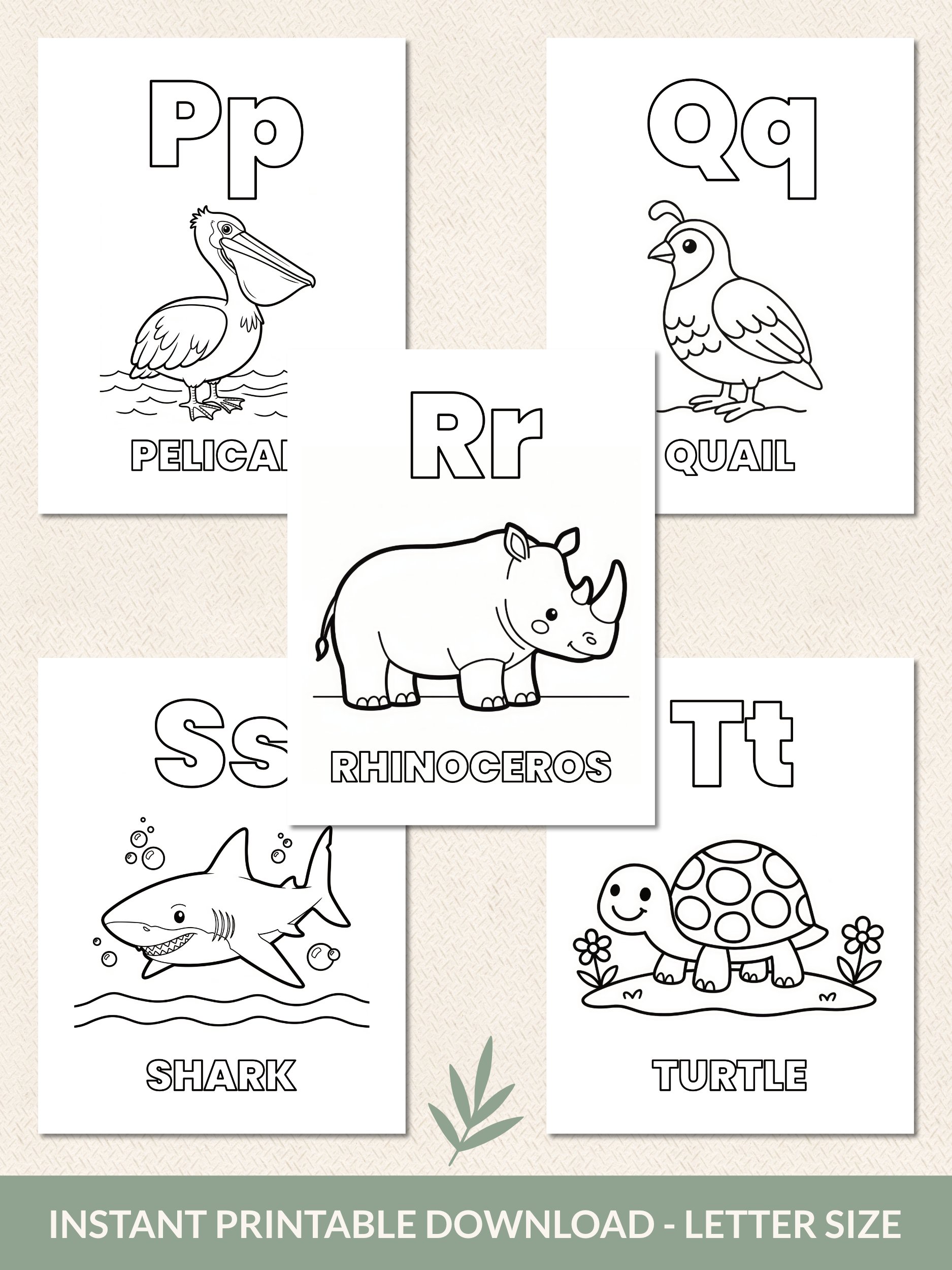 Printable Animal Alphabet Coloring Pages – 26 Fun & Easy Designs For Kids product image (5)