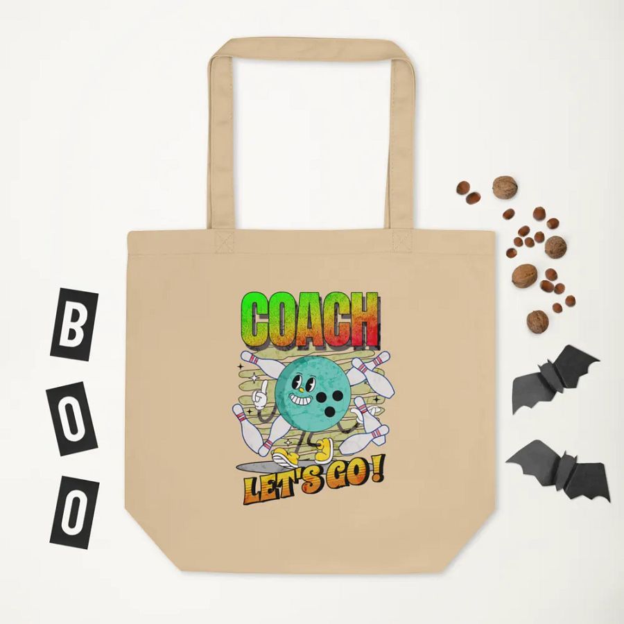 Retro Mascot Coach Bowling Motivational Tote Bag product image (5)