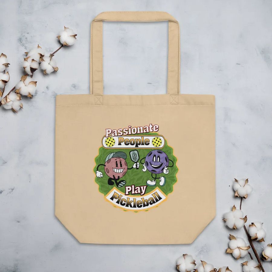 Passionate People Play Pickleball Emblem Eco Tote product image (4)