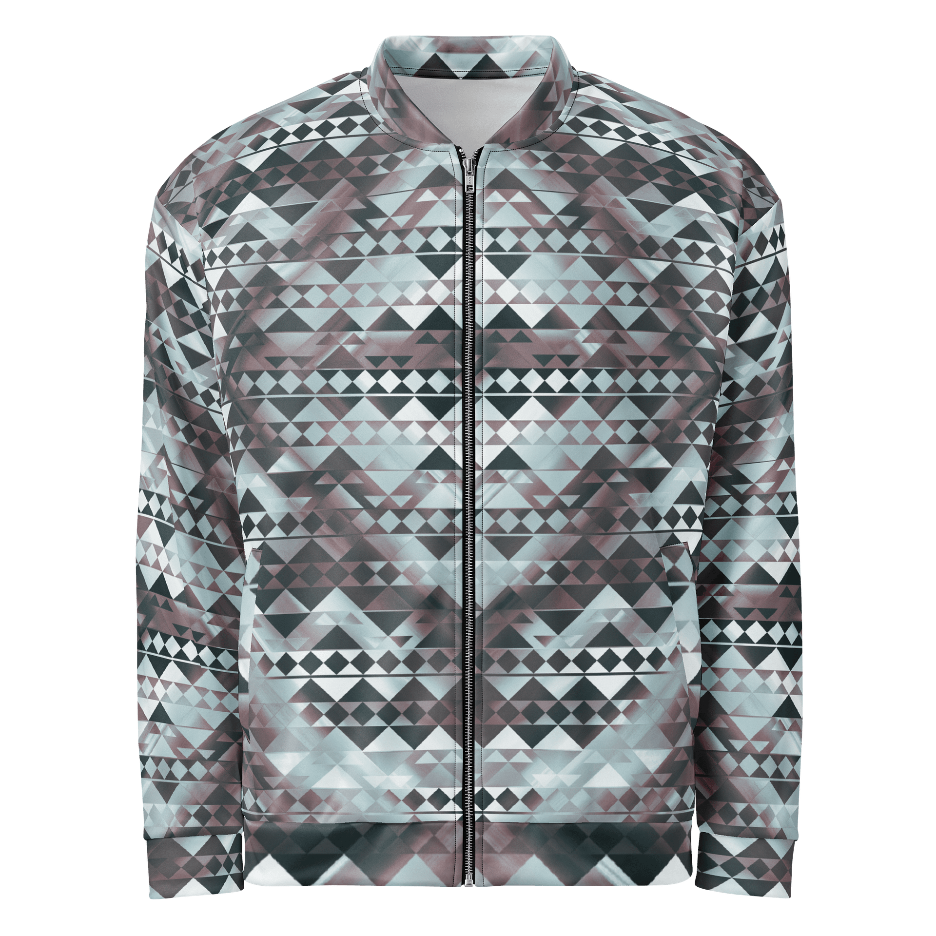 Blue Brown Tribal Bomber Jacket product image (1)
