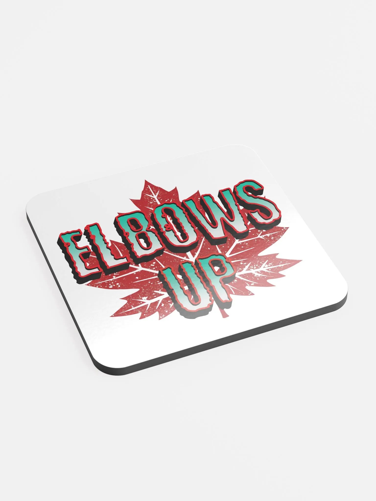 Elbows Up Maple Leaf Gradient Cork Coaster product image (3)