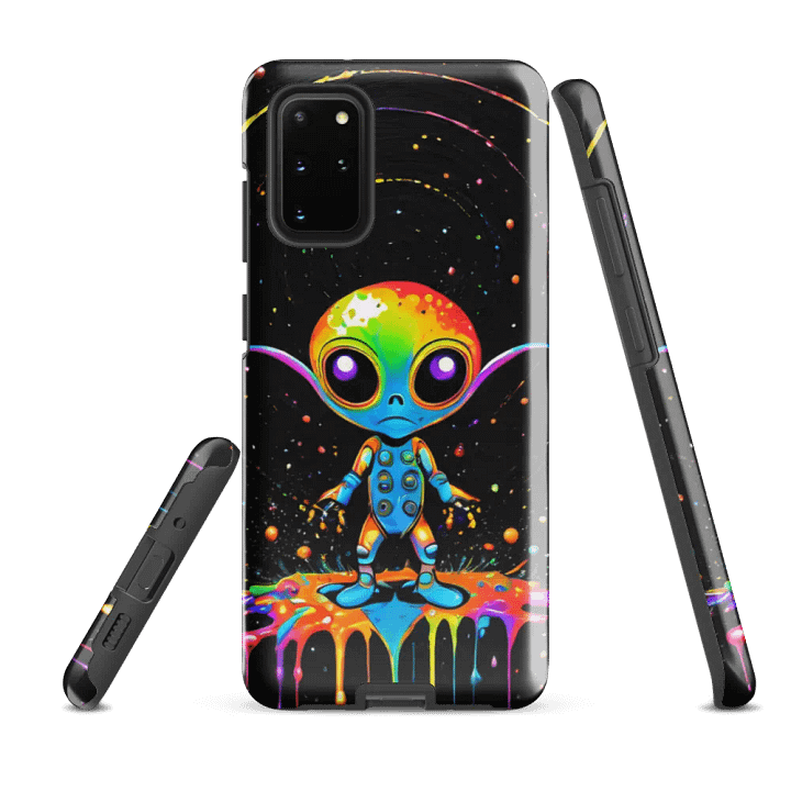 Tough Phone Case for Samsung® - Colorful Paint Splash Alien Dude product image (2)