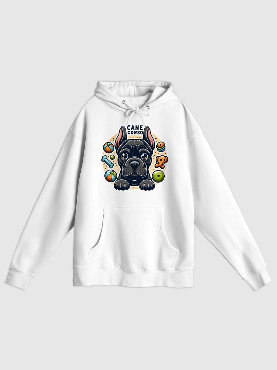 Black Cane Corso Surrounded by Toys Hoodie – Cozy Dog Lover Apparel product image (37)
