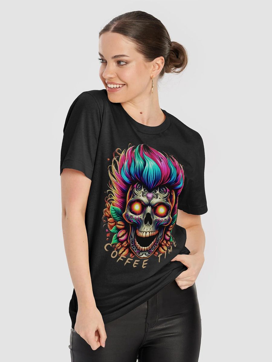 Glowing Skull Coffee Time T-Shirt product image (4)