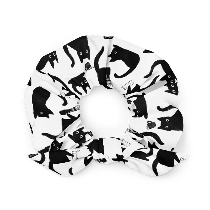 Bad Cats Knocking Stuff Over Patterned Scrunchie product image (1)