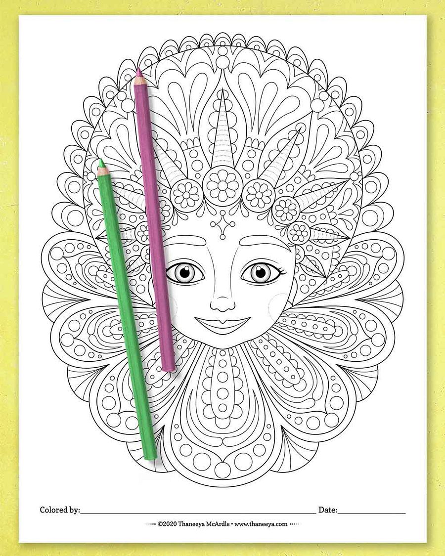 Enchanted Faces Coloring Pages product image (9)