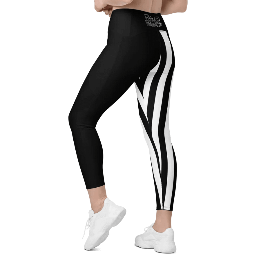 Striped crossover leggings with pockets product image (7)