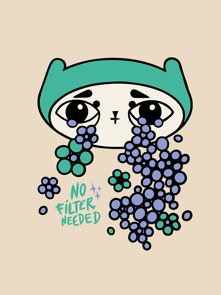 WLS Hoodie with print 'No filter needed' product image (2)