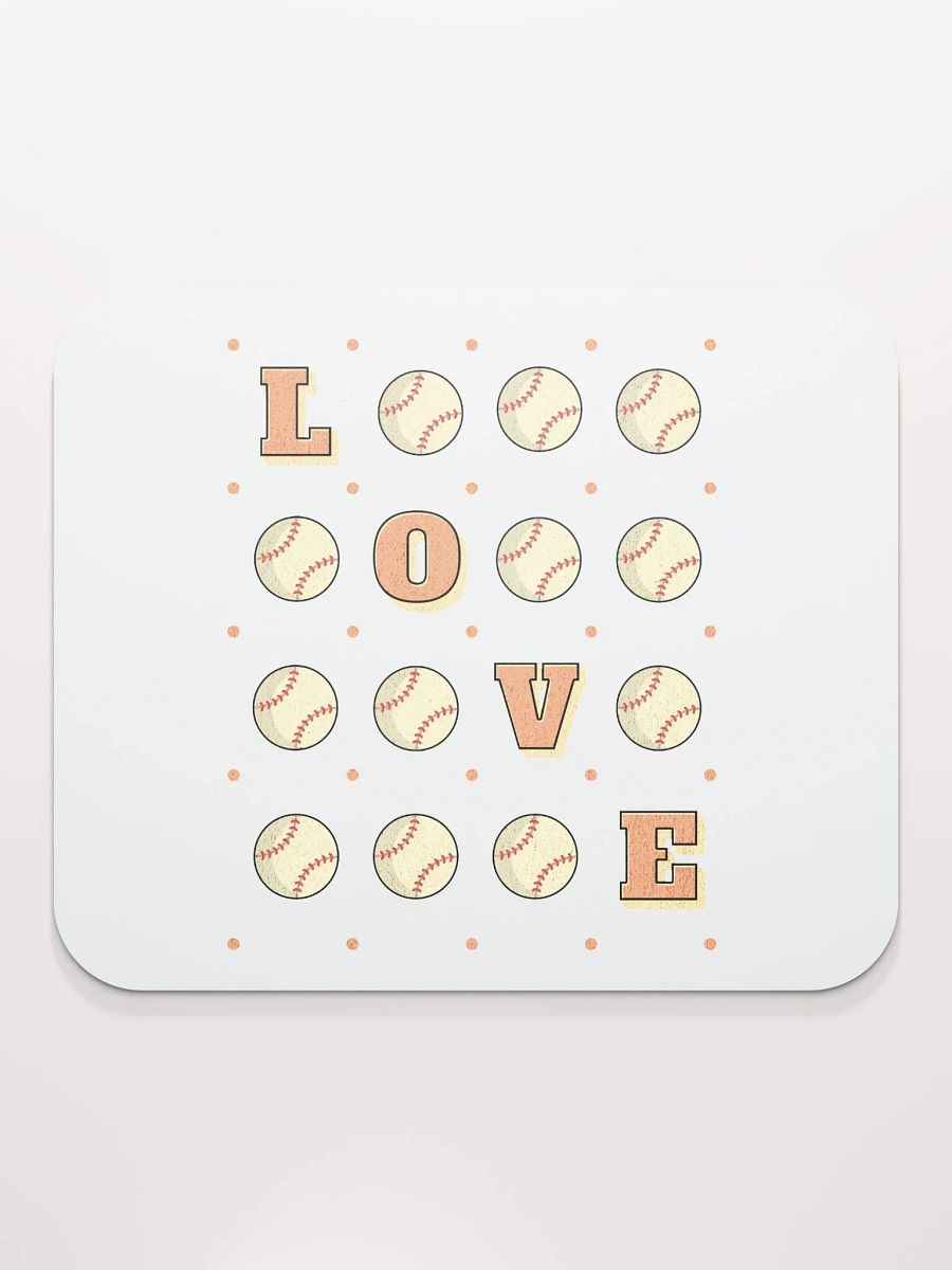 Love Baseball Square Grid Mouse Pad product image (2)