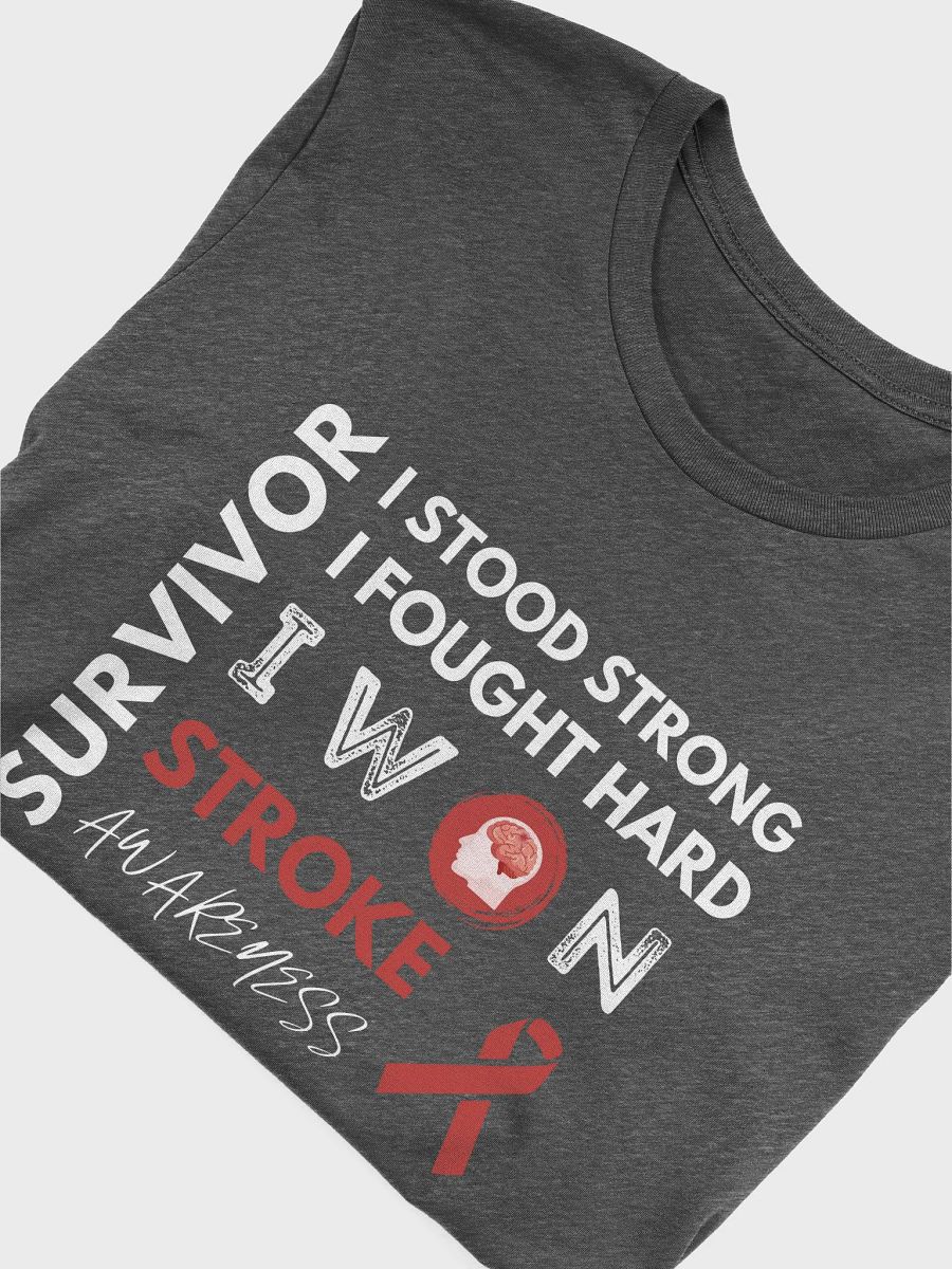 Stroke Awareness Survivor I Stood Strong Fought Hard - Unisex T-shirt Bella Canvas 3001 product image (23)